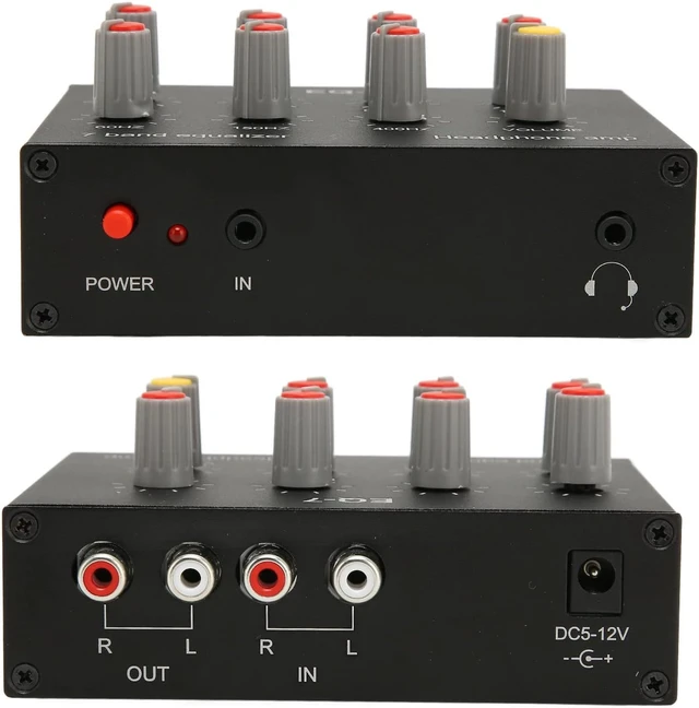 Alt view image 2 of 7 - EQ-7 7 Band EQ Equalizer, 12dB High Bass Adjustment, Dual Channel 3.5mm Interface Equalizer Car Audio for Home Stereo