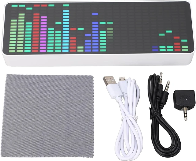 Alt view image 7 of 7 - Gugxiom LED Audio Spectrum Analyzer Display, 12h/24h Clock, RGB 1624 Segment Rhythm Music Spectrum, with 20 Dynamic, for Car, Home