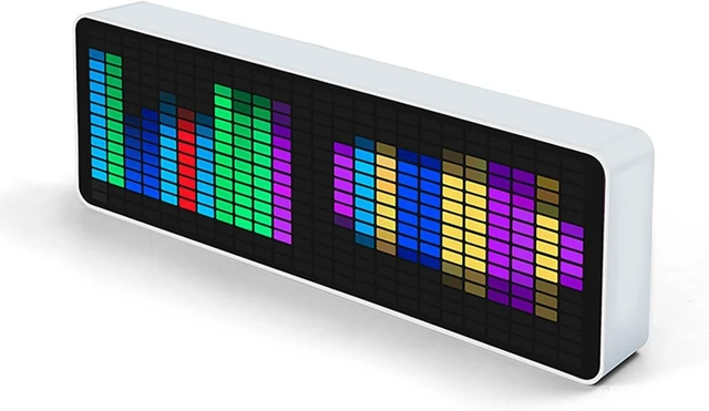 Main image of Gugxiom LED Audio Spectrum Analyzer Display, 12h/24h Clock, RGB 1624 Segment Rhythm Music Spectrum, with 20 Dynamic, for Car, Home