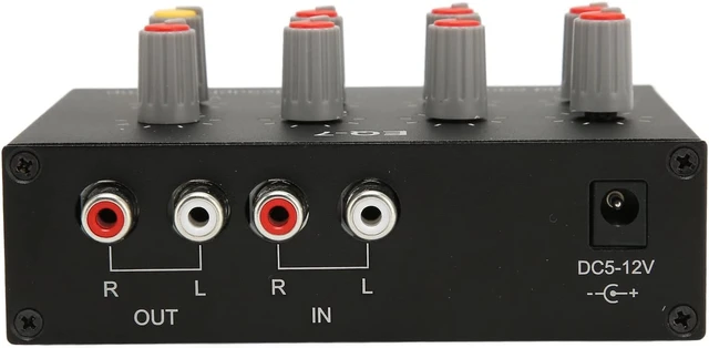 Alt view image 6 of 7 - EQ-7 7 Band EQ Equalizer, 12dB High Bass Adjustment, Dual Channel 3.5mm Interface Equalizer Car Audio for Home Stereo