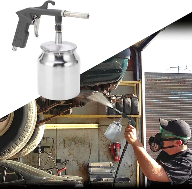 Alt view image 4 of 7 - Sandblaster Gun Kit, Air Sand Blasting Gun, Air Undercoating Spray Gun with750cc Aluminium Cup, for Rubberized Undercoat, Proofing