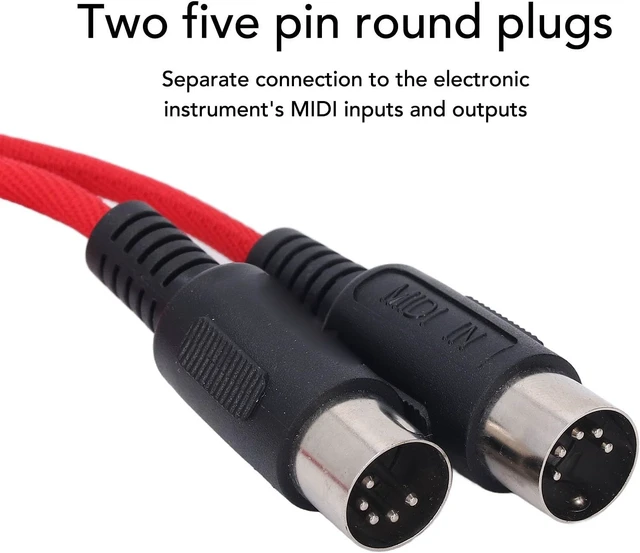 Alt view image 6 of 7 - Gugxiom MIDI to USB C Cable with Input & Output, 2x5 Pin DIN Connector, Plug & Play for Electronic Piano, Keyboard, Guitar Effects, Music Production, 5ft