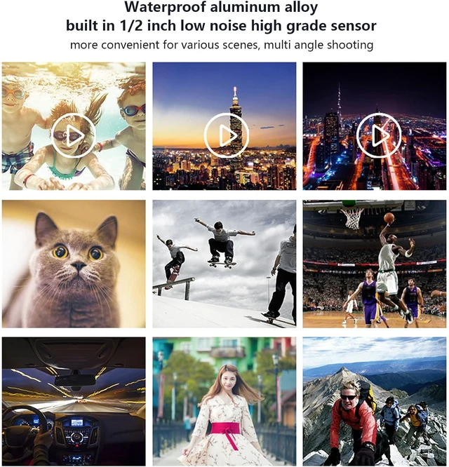 Alt view image 6 of 7 - Motorcycle Helmet Camera 1080P, 120 Wide Angle Sports Action Camera Built in Microphone with Bracket and Helmet Strap