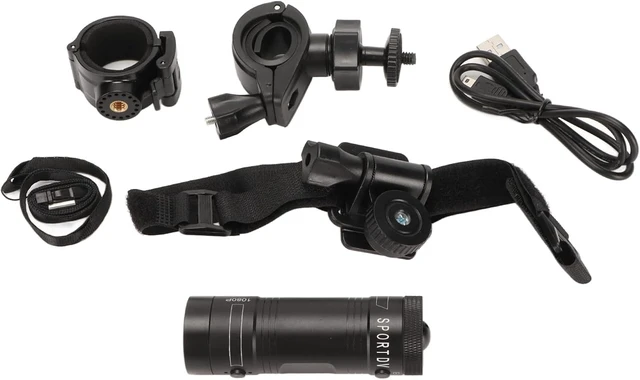 Alt view image 7 of 7 - Motorcycle Helmet Camera 1080P, 120 Wide Angle Sports Action Camera Built in Microphone with Bracket and Helmet Strap