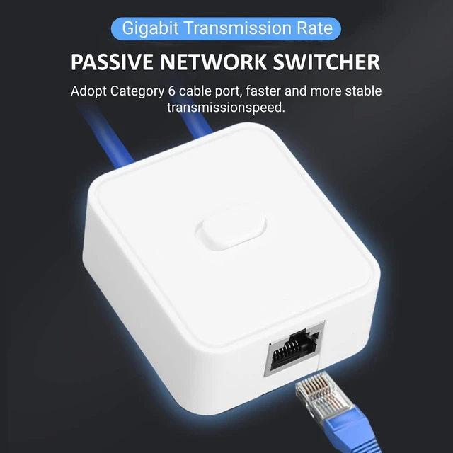 Alt view image 2 of 7 - Gigabit Ethernet Network Switch, 2 Port 1000Mbps 2 in 1 Out or 1 in 2 Out PoE Extender Switch Network Hub RJ45 Network Splitter Adapter