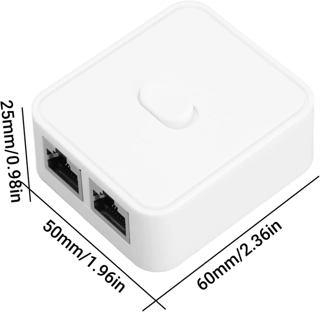 Alt view image 6 of 7 - Gigabit Ethernet Network Switch, 2 Port 1000Mbps 2 in 1 Out or 1 in 2 Out PoE Extender Switch Network Hub RJ45 Network Splitter Adapter