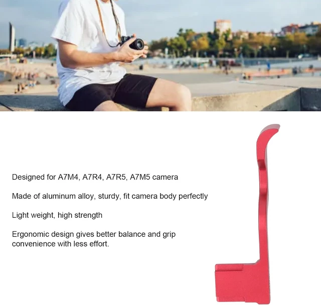 Alt view image 2 of 4 - Gugxiom Hot Shoe Thumb Up Grip for A7M4/A7R4/A7R5/A7M5 Cameras, Red