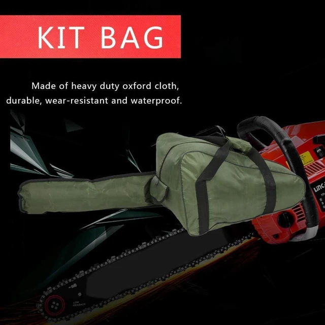 Alt view image 6 of 7 - Small Chainsaw Bag, Portable Small Chainsaw Carrying Bag, Oxford Cloth Chainsaw Case, for 12"/14"/16" Chainsaws (Army_Green)
