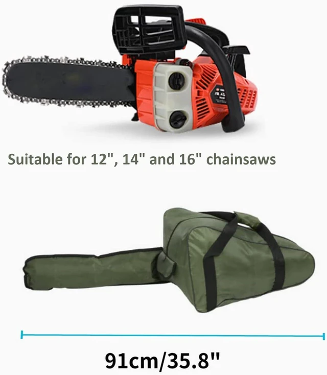 Alt view image 2 of 7 - Small Chainsaw Bag, Portable Small Chainsaw Carrying Bag, Oxford Cloth Chainsaw Case, for 12"/14"/16" Chainsaws (Army_Green)