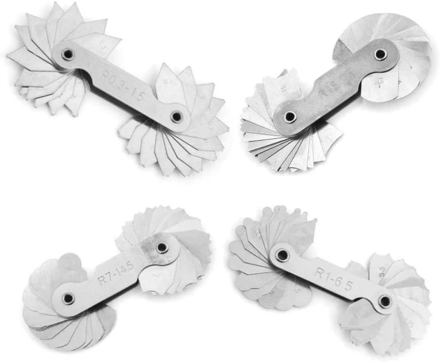 Main image of Acogedor Radius Gauge Set 4pcs Stainless Steel Fillet Measuring R0.3-25