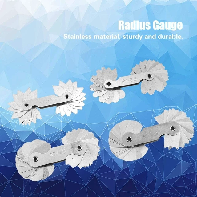 Alt view image 3 of 7 - Acogedor Radius Gauge Set 4pcs Stainless Steel Fillet Measuring R0.3-25