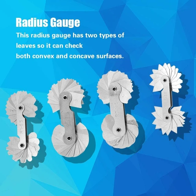Alt view image 2 of 7 - Acogedor Radius Gauge Set 4pcs Stainless Steel Fillet Measuring R0.3-25