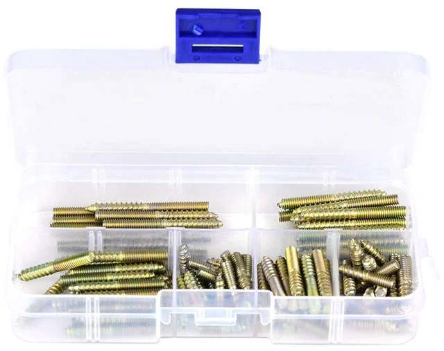 Main image of Acogedor M4 Dowel Screw Set 110 Pack, Double Ended Hanger Bolt