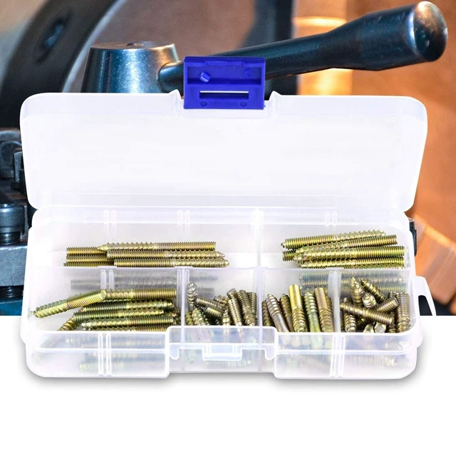 Alt view image 4 of 7 - Acogedor M4 Dowel Screw Set 110 Pack, Double Ended Hanger Bolt
