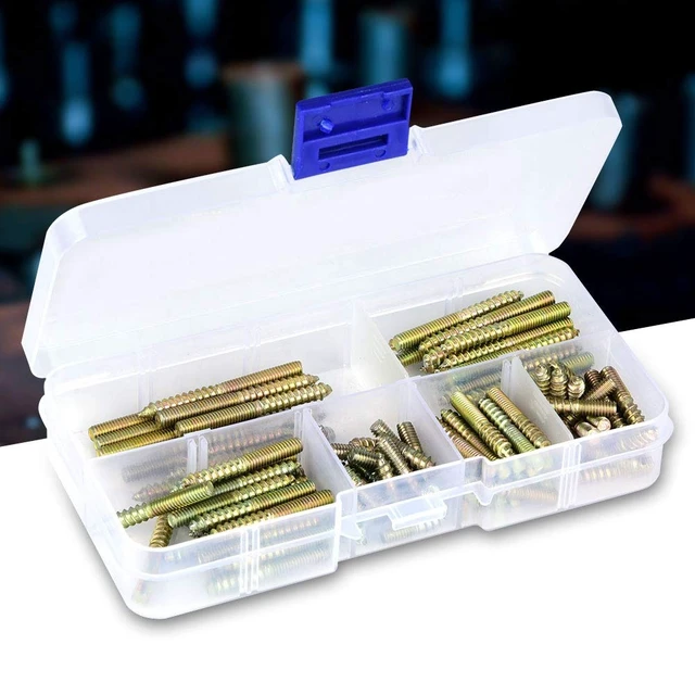 Alt view image 5 of 7 - Acogedor M4 Dowel Screw Set 110 Pack, Double Ended Hanger Bolt