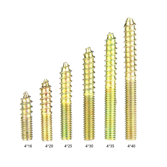 Alt view image 6 of 7 - Acogedor M4 Dowel Screw Set 110 Pack, Double Ended Hanger Bolt
