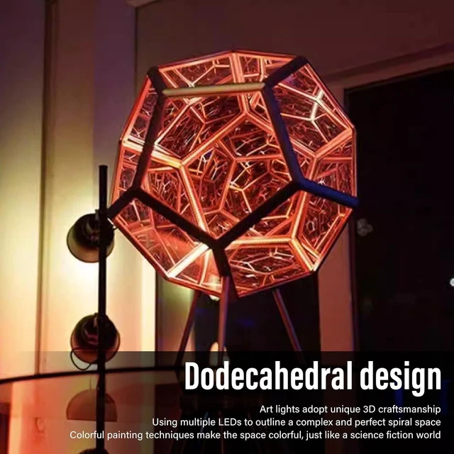 Alt view image 2 of 7 - Acogedor Dodecahedron Light, USB 3D Cube Light, LED Desk Table Lamp Light Gaming Light, Ambient Night for Home Decoration