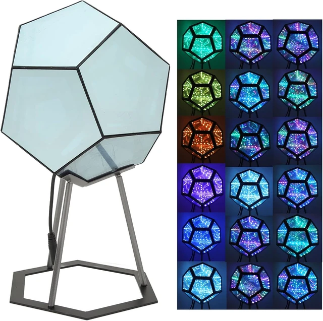 Alt view image 7 of 7 - Acogedor Dodecahedron Light, USB 3D Cube Light, LED Desk Table Lamp Light Gaming Light, Ambient Night for Home Decoration
