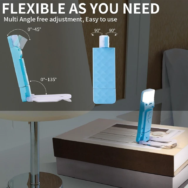 Alt view image 3 of 7 - Gugxiom Book Reading Light, Clip On LED Book Lamp, with 3 Color Mode, USB Rechargeable Book Light for Book Lovers, Kids (Blue)