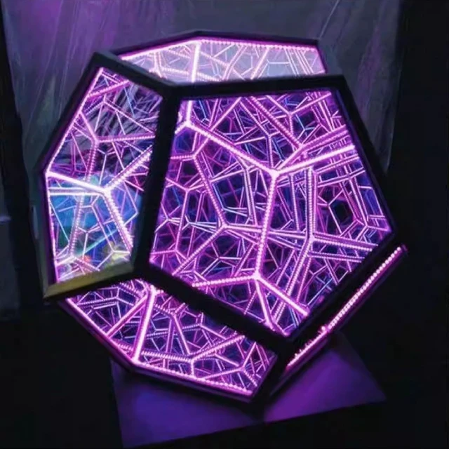 Alt view image 6 of 7 - Acogedor Dodecahedron Light, USB 3D Cube Light, LED Desk Table Lamp Light Gaming Light, Ambient Night for Home Decoration