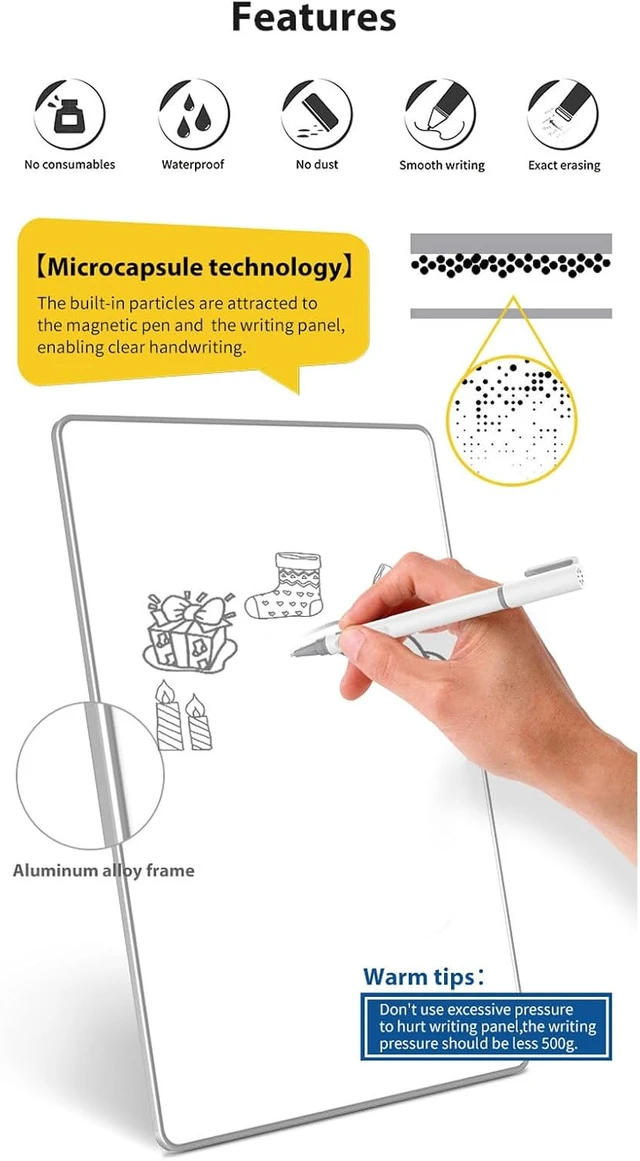 Alt view image 2 of 7 - Gugxiom LCD Writing Tablet, Magnetic Reusable Digital Notepad with Pen