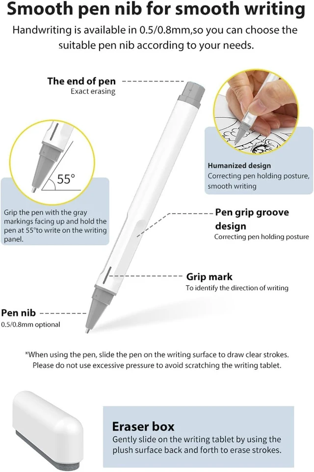 Alt view image 5 of 7 - Gugxiom LCD Writing Tablet, Magnetic Reusable Digital Notepad with Pen