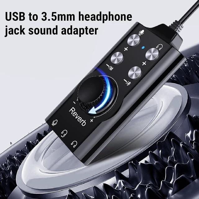 Alt view image 2 of 7 - Gugxiom USB to 3.5mm Jack Audio Adapter, USB to Audio Aux Cable External Stereo Sound Card, with Volume Control, for PC Laptop Desktop