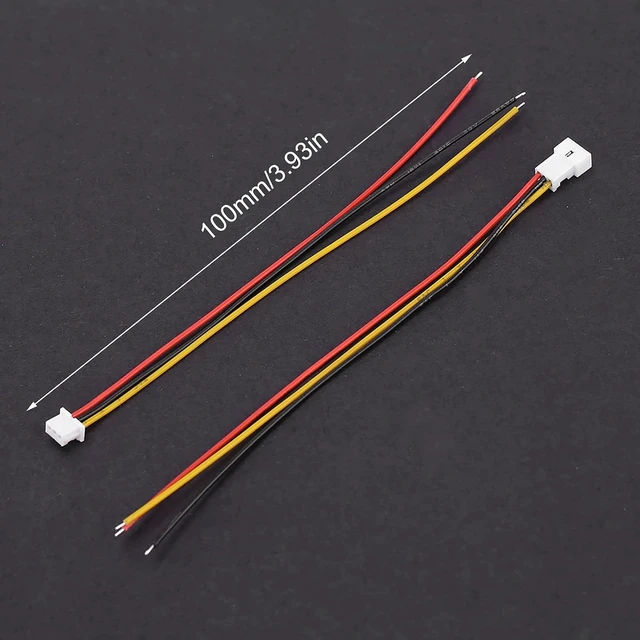 Alt view image 2 of 7 - Acogedor 20Pcs JST 1.25mm 3 Pin Connectors Female Male with 100mm Wires