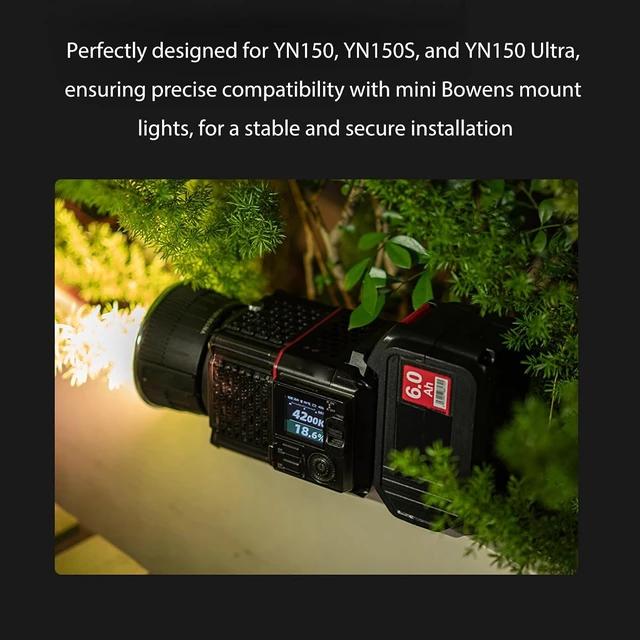 Alt view image 5 of 6 - Gugxiom Mini Bowens Mount to Standard Bowens Mount Adapter, Compatible with YN150 YN150S YN150Ultra LED Video Lights