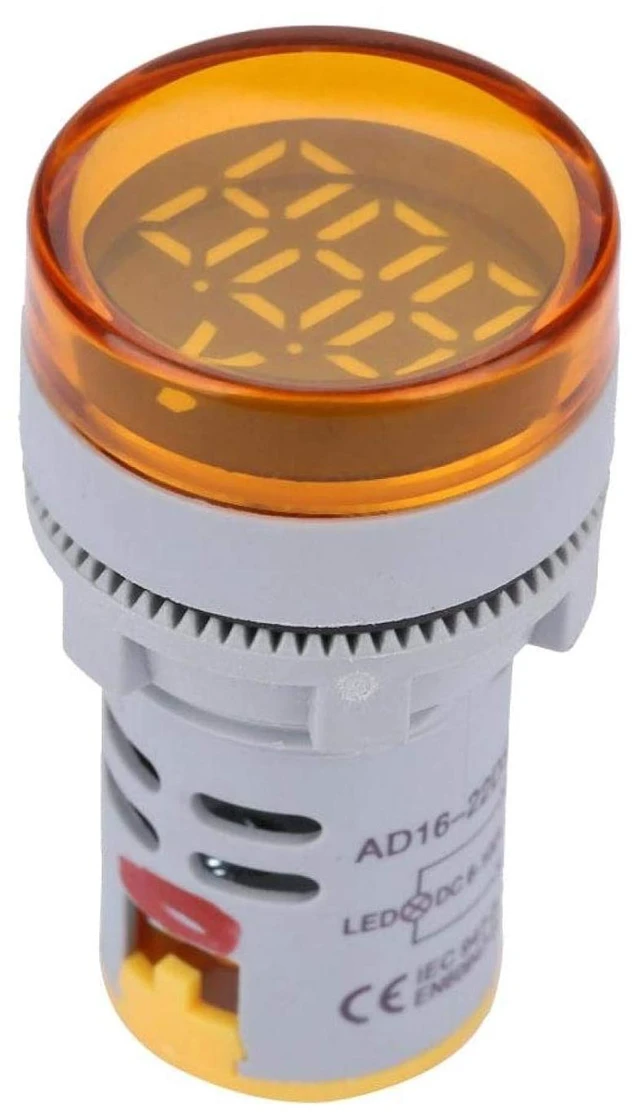 Main image of Digital Mini LED Display Voltmeter, DC 6-100V LED Voltmeter Light Digital Display DC Voltage Meter Indicator Round Lamp Tester (Yellow)