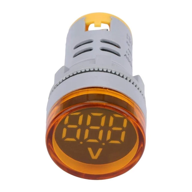 Alt view image 7 of 7 - Digital Mini LED Display Voltmeter, DC 6-100V LED Voltmeter Light Digital Display DC Voltage Meter Indicator Round Lamp Tester (Yellow)