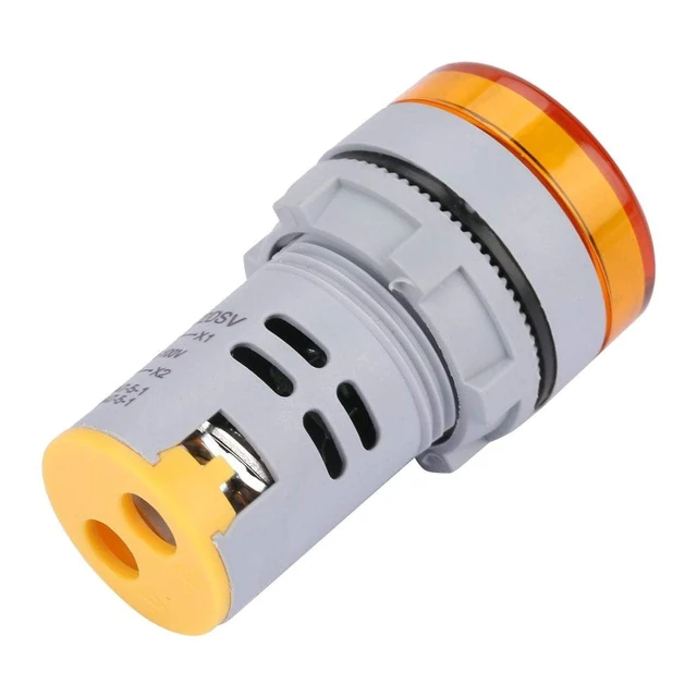 Alt view image 2 of 7 - Digital Mini LED Display Voltmeter, DC 6-100V LED Voltmeter Light Digital Display DC Voltage Meter Indicator Round Lamp Tester (Yellow)