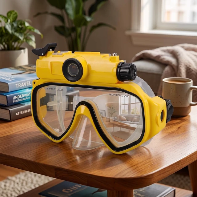 Alt view image 5 of 7 - Gugxiom Diving Goggles with 2K Camera and 15M Depth for Snorkeling Swim