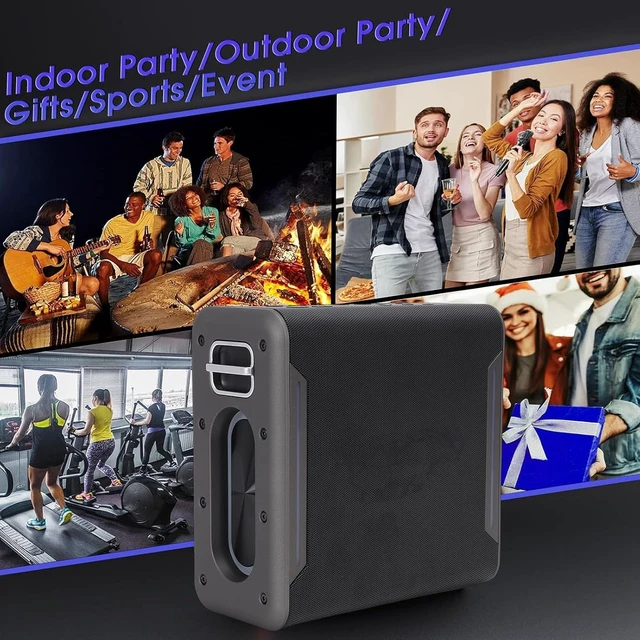 Alt view image 5 of 7 - Gugxiom Karaoke Machine with 2 Wireless Microphones, 60W Portable Bluetooth Speaker PA System with RGB Lights, TWS AUX USB TF, for Adults Kids Parties Family Gatherings