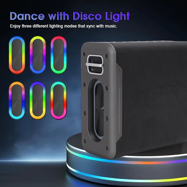 Alt view image 7 of 7 - Gugxiom Karaoke Machine with 2 Wireless Microphones, 60W Portable Bluetooth Speaker PA System with RGB Lights, TWS AUX USB TF, for Adults Kids Parties Family Gatherings