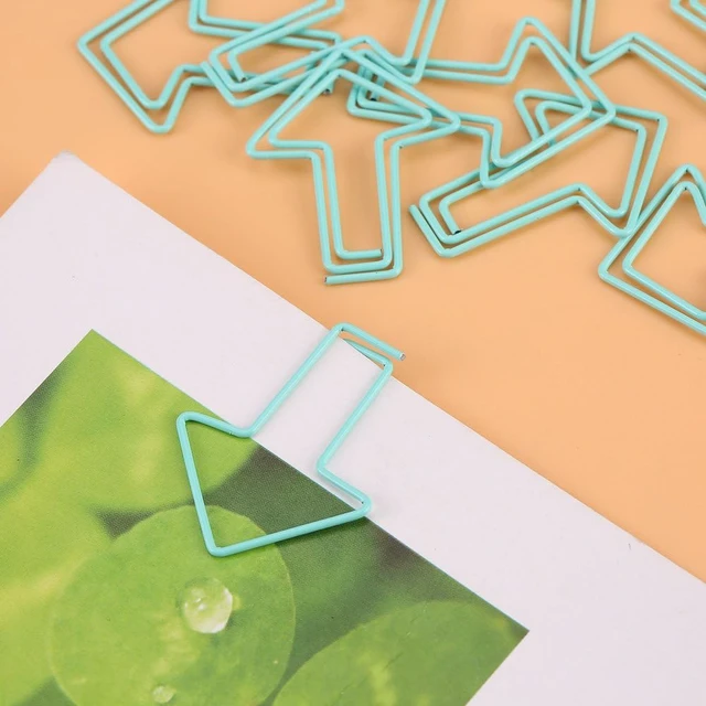 Alt view image 3 of 7 - Arrow Paper Clips, 12Pcs Light Blue Book Clips, Small Cute Novelty Paperclips, Stationery Accessories