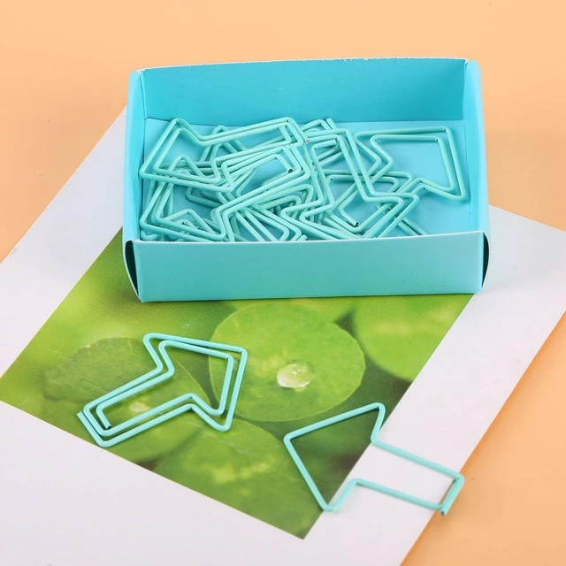 Alt view image 4 of 7 - Arrow Paper Clips, 12Pcs Light Blue Book Clips, Small Cute Novelty Paperclips, Stationery Accessories