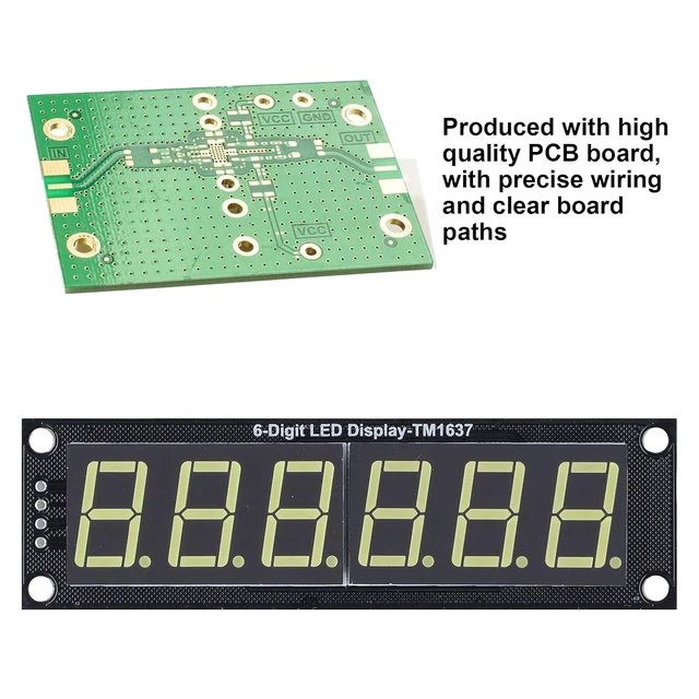 Alt view image 3 of 7 - Acogedor 0.56 inch LED Display Digital Tube 6 Digit Clock Module TM1637