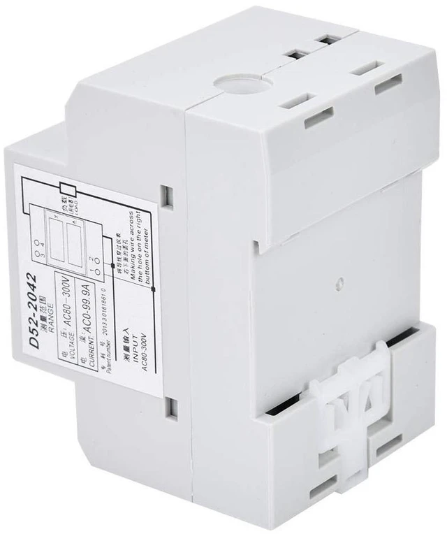 Alt view image 6 of 6 - DIN Rail Voltage Ampere Meter, AC80-300V AC0-99.9A Multi-Functional Digital Din Rail Current Voltage Power Meter Ammeter Voltmeter, Din Rail Led Display Digital AC Voltmeter