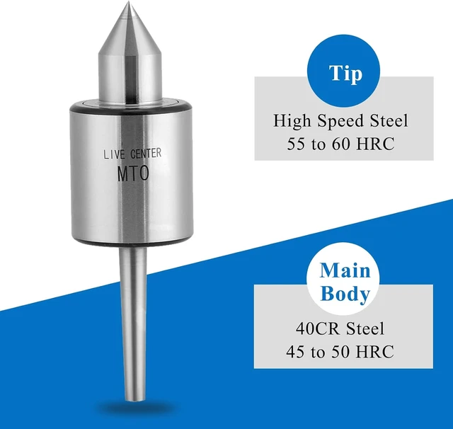Alt view image 3 of 7 - Acogedor MT0 Live Center Bearing Steel 0.01mm Accuracy for Lathe