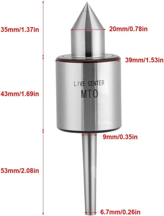 Alt view image 6 of 7 - Acogedor MT0 Live Center Bearing Steel 0.01mm Accuracy for Lathe