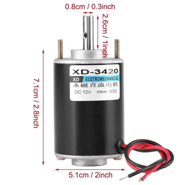 Alt view image 2 of 7 - XD-3420 DC 12V Electric Motor, 12V High Permanent Magnet DC Motor, Electric Gear Motor, Low Noise, for Grinding Machine, Medical Equipment, Small Cutting Bench (12V