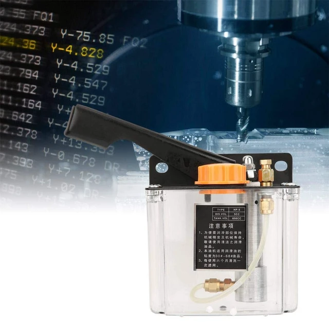 Alt view image 3 of 7 - Hand Lubrication Pump, 650CC Left Hand Operated Lubrication Pump, Manual Grease Lubricator Pump, for CNC Machine Tools, Machining Center