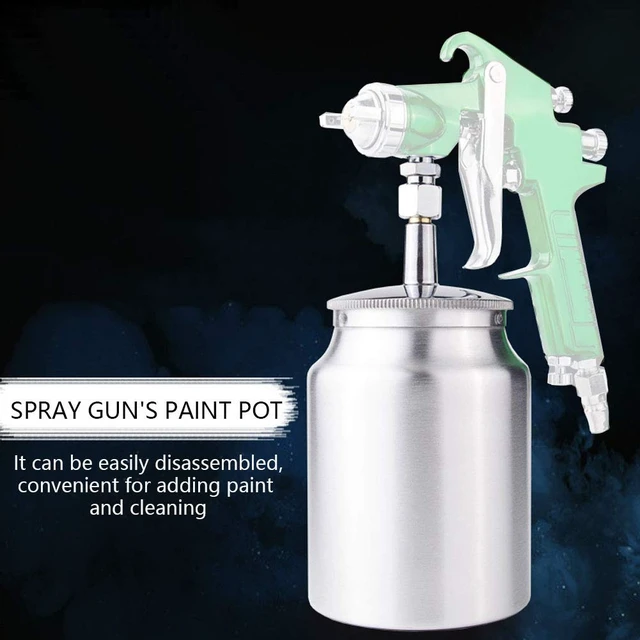 Alt view image 2 of 7 - Feed Paint Cup 400/600/1000ml Aluminum Spray Gun Cup Replacement Pot Paint Container Pneumatic Spray Gun Accessory (3/8" 1000ml)
