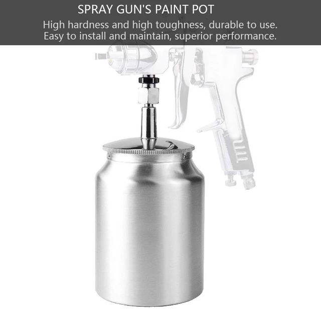 Alt view image 3 of 7 - Feed Paint Cup 400/600/1000ml Aluminum Spray Gun Cup Replacement Pot Paint Container Pneumatic Spray Gun Accessory (3/8" 1000ml)