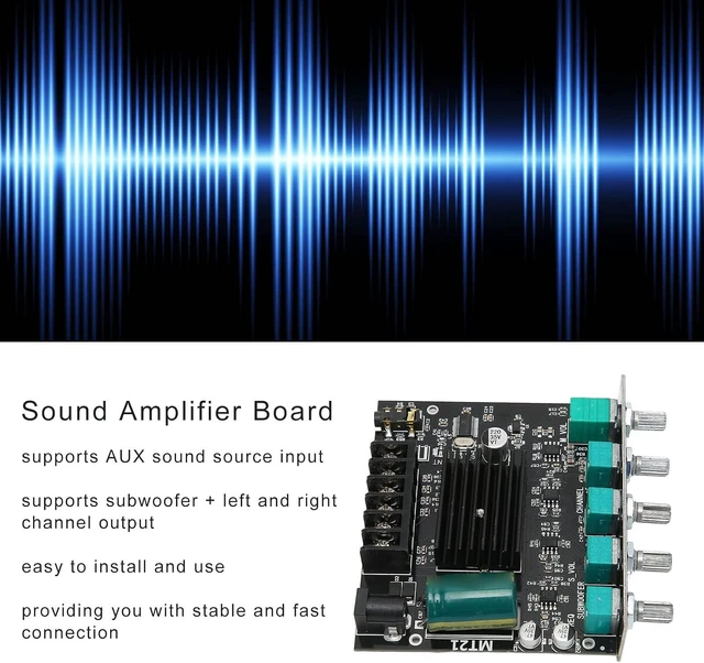 Alt view image 2 of 7 - Gugxiom ZK-MT21 2.1 Channel Bluetooth Subwoofer Amplifier Board Module