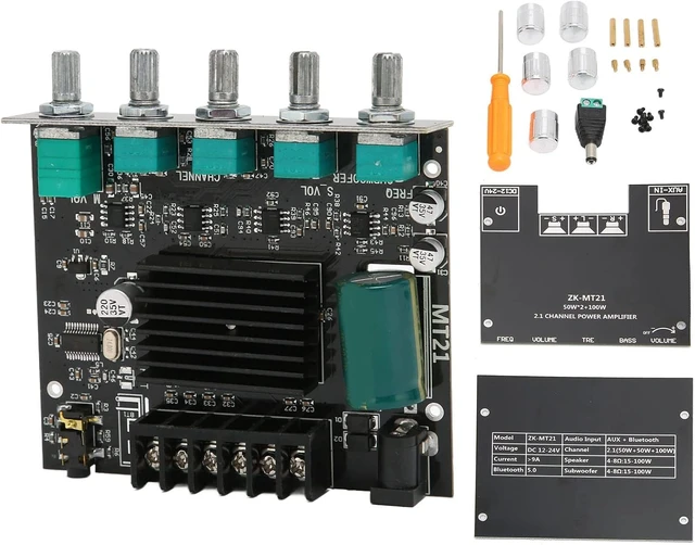 Alt view image 6 of 7 - Gugxiom ZK-MT21 2.1 Channel Bluetooth Subwoofer Amplifier Board Module