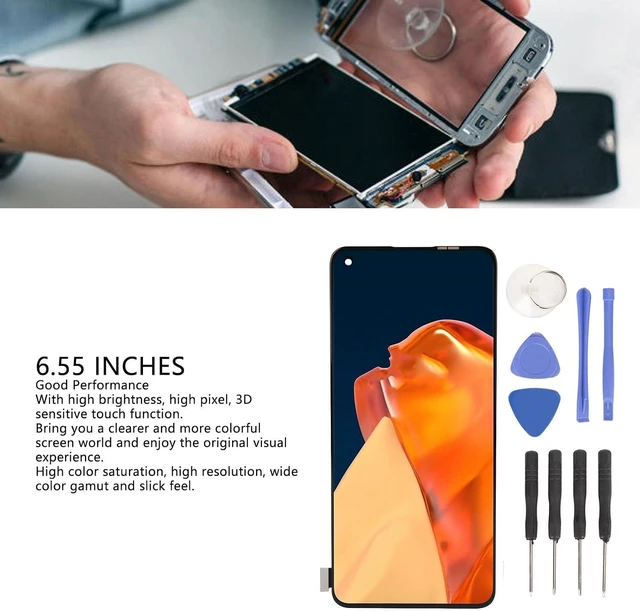 Alt view image 2 of 7 - Screen Replacement for 9 5G, 6.55 OLED Touch Screen Digitizer Assembly Repair Kit for 9 LE2113 LE2111 LE2110 LE2117 LE2115