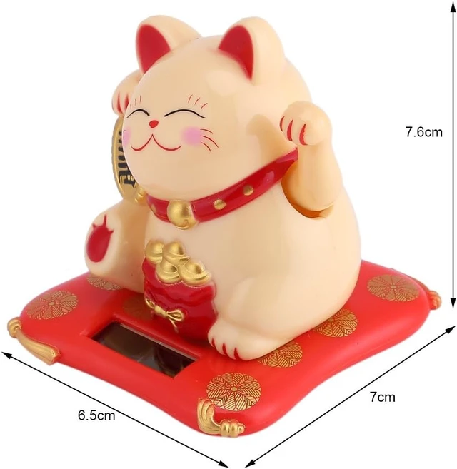 Alt view image 6 of 7 - Acogedor Solar Waving Cat, Good Luck Fortune Statue for Car Desk Decor