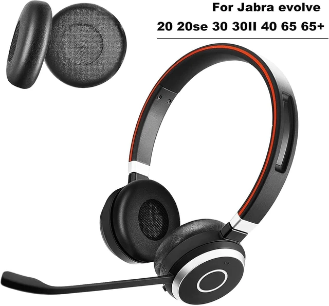 Alt view image 4 of 7 - Replacement Earpads for Evolve 20/20se/30/30II/40/65/65+ Headphones, Ear Pads Cushions Cover with Protein Leather, Replacement Ear Cushions